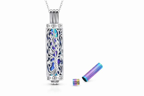 Tree Cylinder Keepsake Vessel Necklace