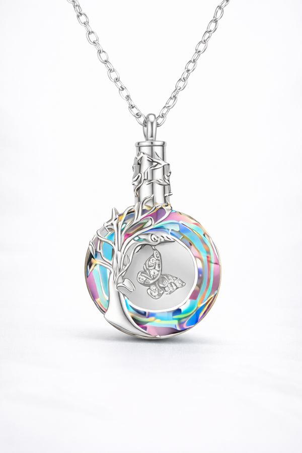 Tree & Butterfly Keepsake Vessel Necklace
